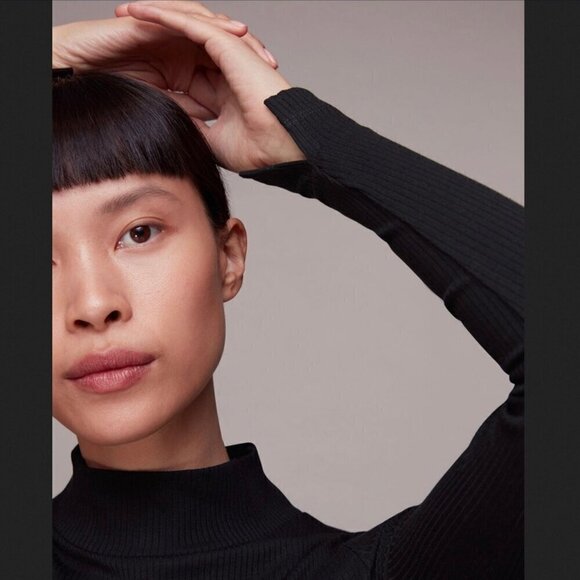 Whistles | Black Rib Polo Jersey Dress - Picture 2 of 8